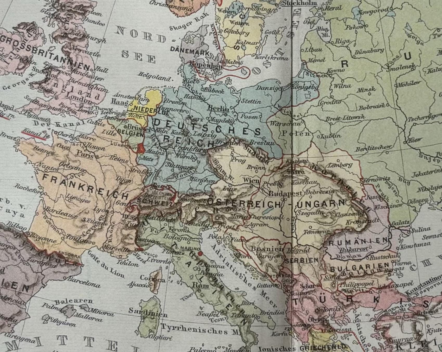 Europe / Orig. 1908 Antique Map of Europe - Etsy