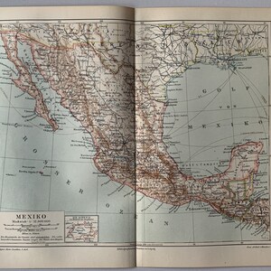 MX Mexico / Orig. 1896 Antike Karte von Mexiko - Mittelamerika