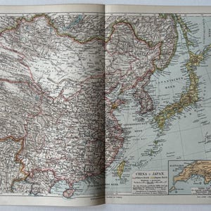 Asie du Nord-Est / Orig. Carte ancienne de 1897 de la Chine, de la Corée et du Japon