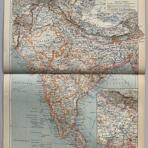 EN Inde / Orig. Carte ancienne de l'Inde de 1906