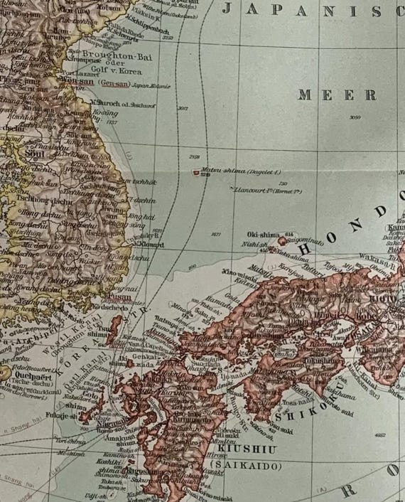 北東アジア / 1897 年オリジナル日本 - 韓国 - 台湾の古地図 - Etsy 日本