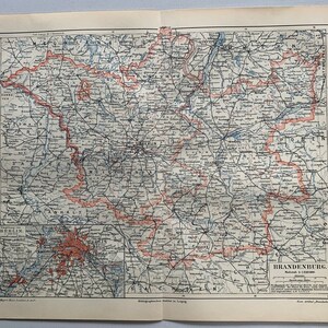 DE Brandeburgo / Orig. 1905 Mapa antiguo de Brandeburgo