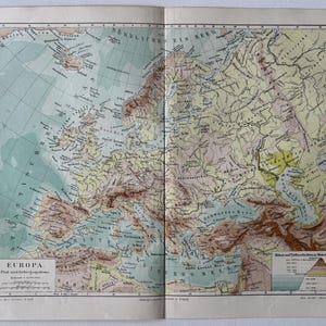 Europa / Orig. 1897 Antica carta geografica dell'Europa