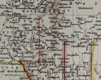 TG Togo / Orig. 1897 Antique Map of Togo