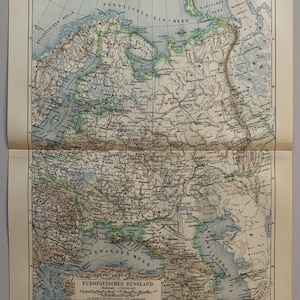 Europe / Orig. Carte antique de 1907 de la Russie européenne