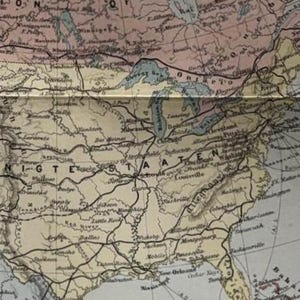 Noord-Amerika / origineel Antieke kaart van Noord-Amerika uit 1895