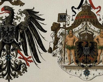 Heraldry / Orig. 1904 Chromolitho of German Empire Orders
