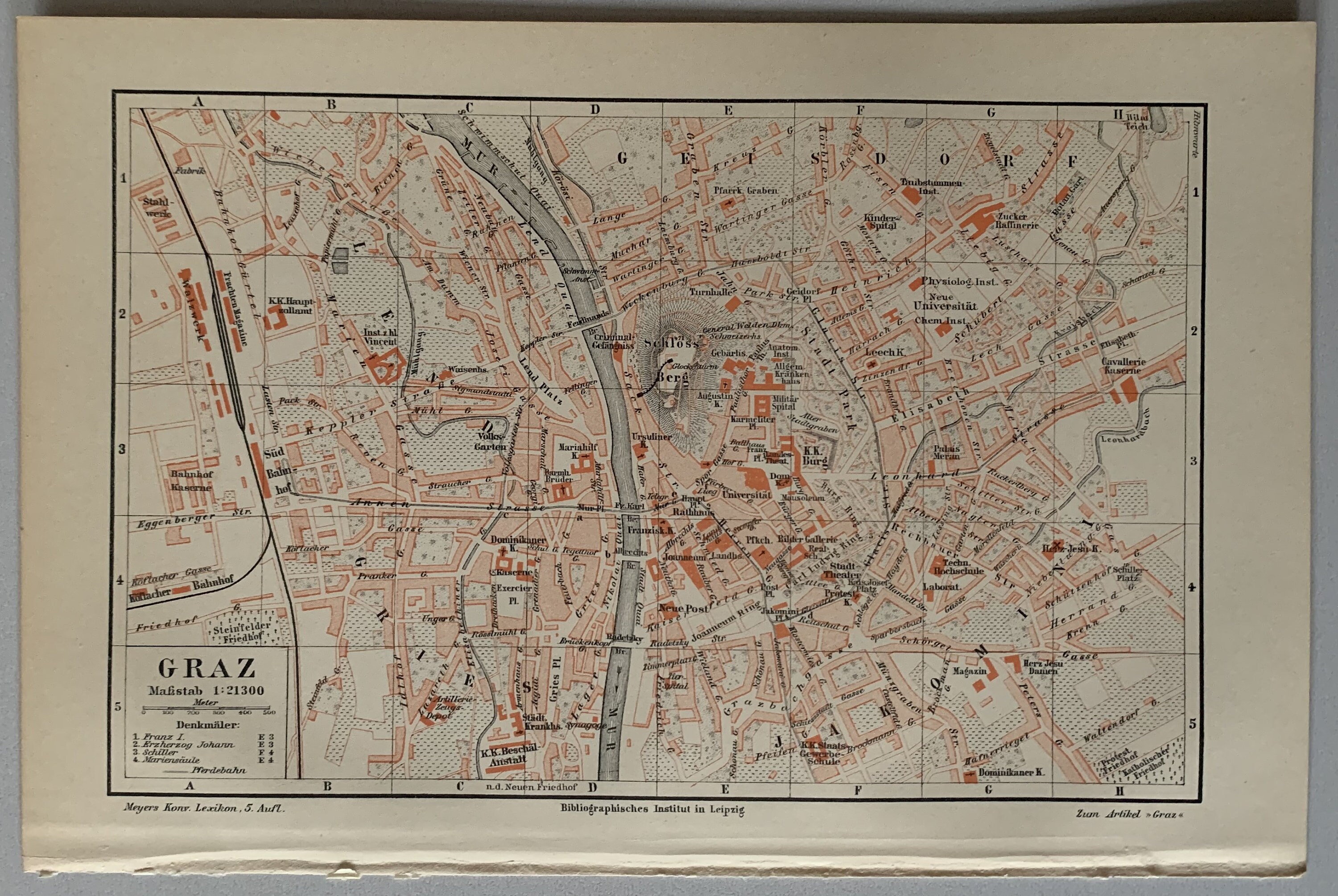 AT グラーツ / オリジナル 1897 オーストリアのグラーツの古代都市計画