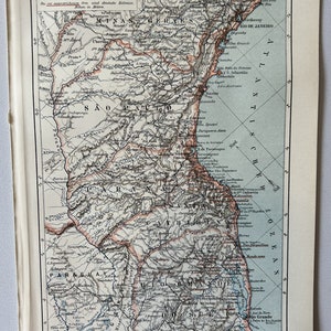 Südamerika Brasilien / Orig. 1903 Antike Karte der Südregion von Brasilien