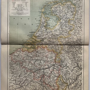 Pays-Bas Pays-Bas / Orig. Carte des Pays-Bas antique de 1885