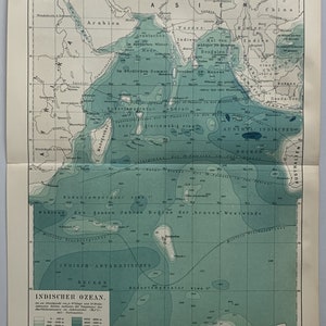 世界の海洋 / 1906 年オリジナルインド洋古地図
