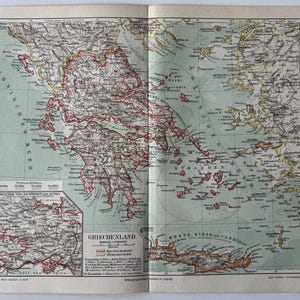 GR Grèce / Orig. 1897 Carte antique de la Grèce