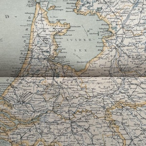 Pays-Bas Pays-Bas / Orig. Carte des Pays-Bas antique de 1895