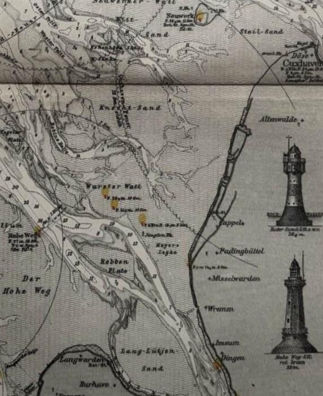 EU North Sea / Orig. 1895 Antique Map of the North Sea and German Coast ...