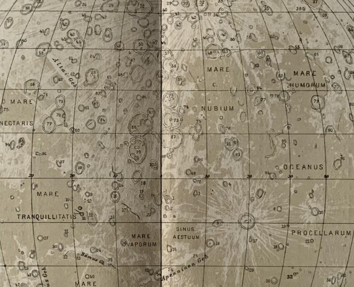 Solar System / Orig. 1894 Antique Map of the Moon - Etsy