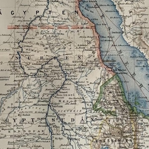 EG Egypte / Orig. Carte antique de 1895 de l'Egypte