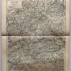 DE Bayern / Orig. Carte ancienne de 1895 de l'État libre de Bavière - Bavière