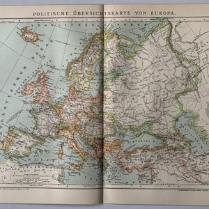 Europe / Orig. Carte ancienne de l'Europe de 1893