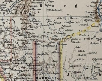 TG Togo / Orig. 1908 Antique Map of Togo