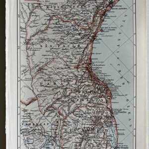 Südamerika Brasilien / Orig. 1897 Antike Karte der Region Süd von Brasilien