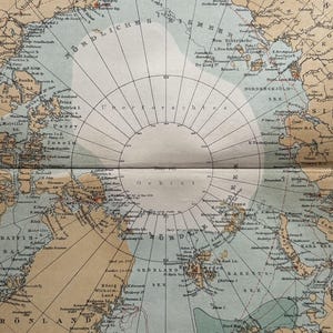 North Pole / Orig. 1894 Antique Map of the North Pole