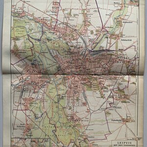 DE Leipzig / Orig. 1897 Antique City Plan of Leipzig