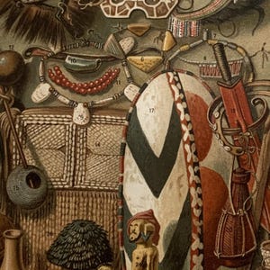 Culture / Orig. 1896 Chromolitho of African Culture