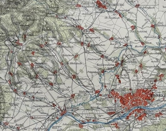 DE Frankfurt / Orig. 1904 Antique map of Frankfurt