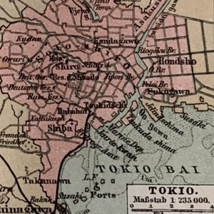 JP Japon / Orig. Carte antique de 1894 de Yokohama et Tokyo