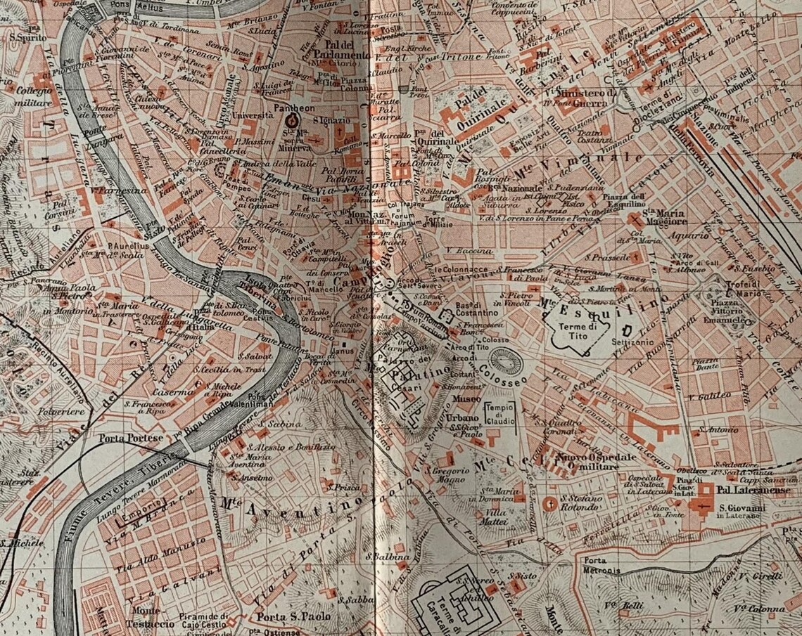 IT Rome / Orig. 1896 Antique City Plan of Rome - Etsy