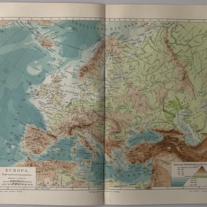 Europa / Orig. 1904 Antike Landkarte Europas