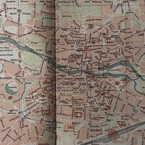 DE Nurnberg / Orig. 1895 Antique City Plan of Nürnberg