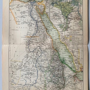 EG Egypte/Orig. Antieke kaart van Egypte uit 1893