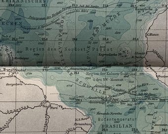 世界の海洋 / 1905 年オリジナル大西洋アンティーク地図 - Etsy 日本
