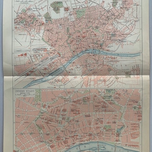DE Frankfurt/ Orig. 1904 Plano antiguo de la ciudad de Frankfurt en Alemania