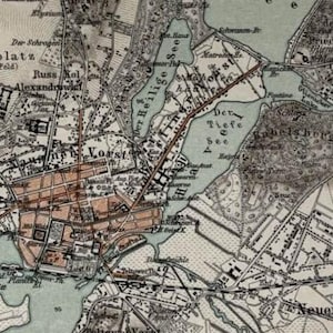 DE Potsdam / Orig. Carte antique de Potsdam et ses environs de 1898