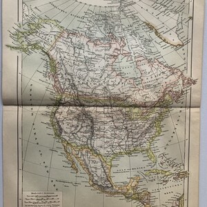 North America / Orig. 1885 Antique Map of North America