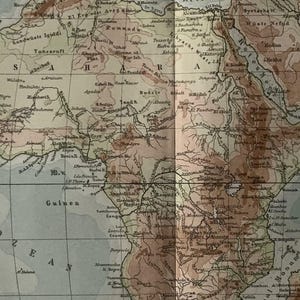 Geográfico / Mapa geográfico antiguo original de África de 1890