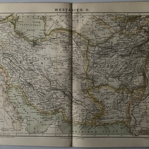 Moyen-Orient / Orig. 1882 Carte ancienne de la Perse - Afghanistan - Pakistan