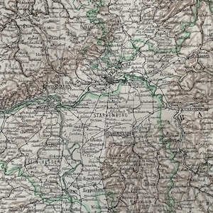 DE Hesse / Orig. 1905 Carte ancienne du duché de Hesse