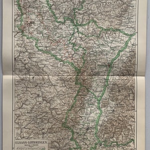FR Elzas / Orig. Antieke kaart van de Elzas uit 1905