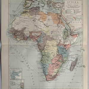 Africa / Orig. 1895 Antique Map of Africa