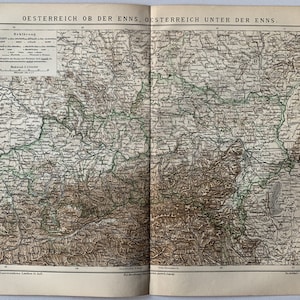 AT Autriche / Orig. Carte ancienne de l'Autriche, 1885
