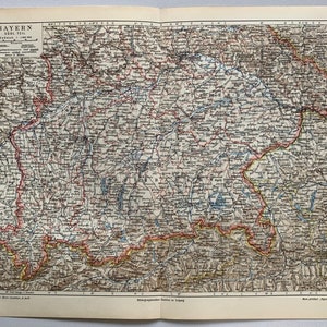 DE Bayern / Orig. Carte ancienne de l'État libre de Bavière, Bavière, 1905