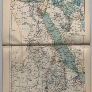 EG Egypte / Orig. Carte antique de l'Egypte de 1898