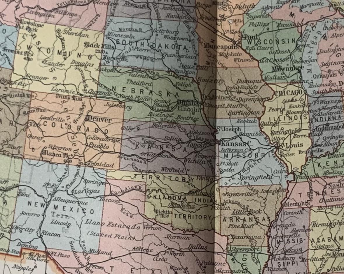 North America / Orig. 1897 Antique Map of the United States - Etsy