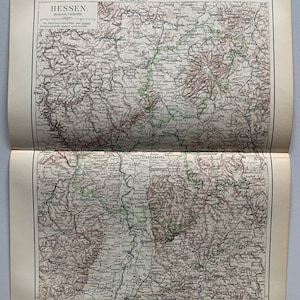 DE Hesse / Orig. Carte antique de Hesse, 1895