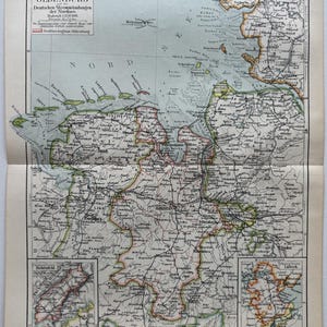 DE Schleswig-Holstein / Orig. 1896 Antike Karte von Oldenburg