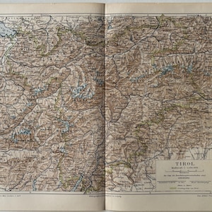 AT Tyrol / Orig. Carte antique du Tyrol de 1897