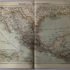MX Mexico / Orig. 1885-Karte von Mexiko und Mittelamerika